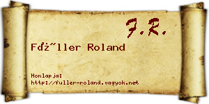 Füller Roland névjegykártya